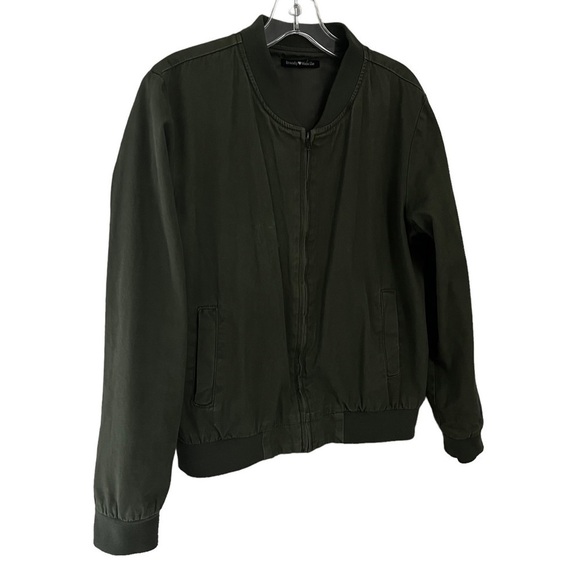 Brandy Melville Jacket Medium Full Zip Army Green - Picture 2 of 6